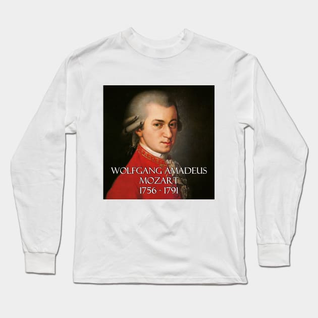 Great Composers: Wolfgang Amadeus Mozart Long Sleeve T-Shirt by Naves